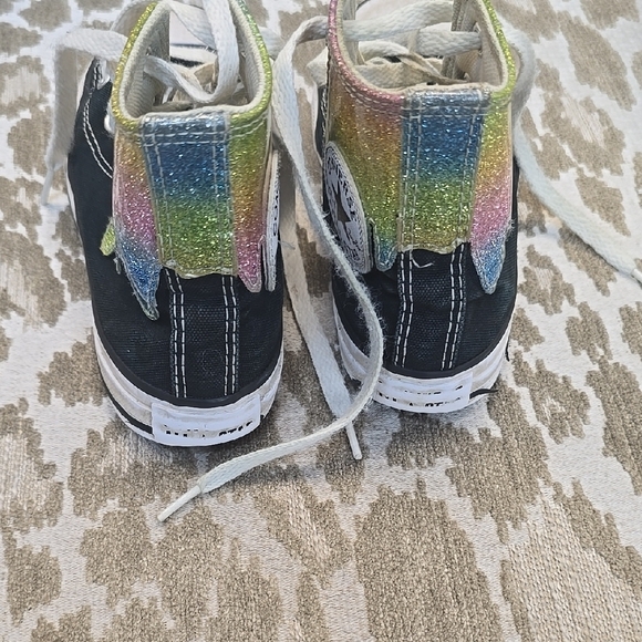 Converse Black High-Top Sneakers with Rubber Toe Cap - Picture 4 of 8